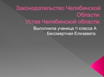 Законодательство Челябинской Области. Устав Челябинской области