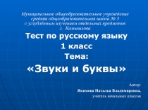 Звуки и буквы - проверочная работа