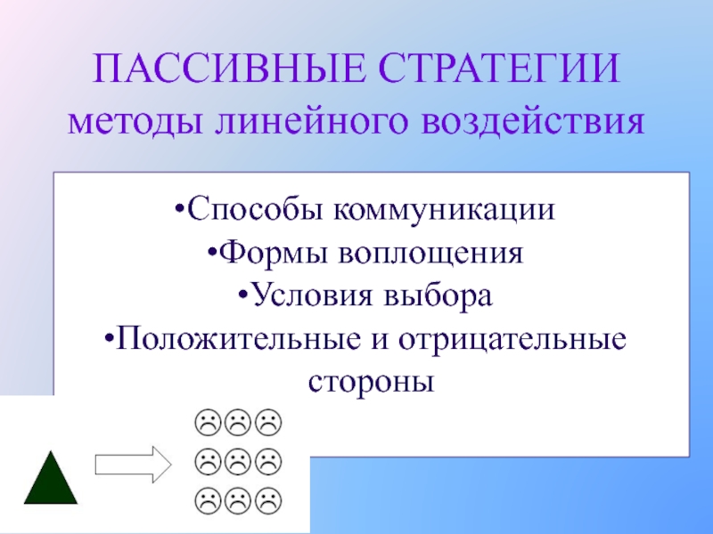 Методика стратегия. Пассивная стратегия. Формы воплощения активных стратегий:. Положительные и отрицательные стороны интерактивной стратегии. Пассивная стратегия взаимодействия это.