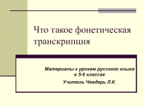 Что такое фонетическая транскрипция