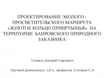 ПРОЕКТИРОВАНИЕ ЭКОЛОГО - ПРОСВЕТИТЕЛЬСКОГО МАРШРУТА ЗОЛОТОЕ КОЛЬЦО ПРИИРТЫШЬЯ