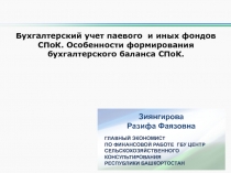 Бухгалтерский учет паевого и иных фондов СПоК. Особенности формирования