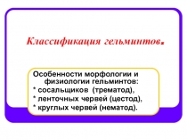 Классификация гельминтов