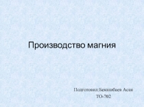 П роизводство магния