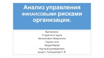Анализ управления финансовыми рисками организации