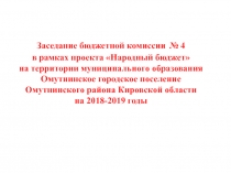 Заседание бюджетной комиссии № 4 в рамках проекта Народный бюджет на