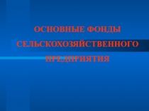 ОСНОВНЫЕ ФОНДЫ СЕЛЬСКОХОЗЯЙСТВЕННОГО ПРЕДПРИЯТИЯ