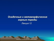 Осадочные и метаморфические горные породы
1
Осадочные и метаморфические
горные