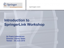 Introduction to SpringerLink Workshop