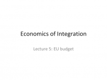 Economics of Integration