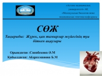 С ӨЖ Тақырыбы : Жүрек, қан тамырлар жүйесінің туа біткен ақаулары