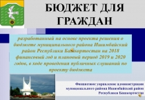 БЮДЖЕТ ДЛЯ ГРАЖДАН
Финансовое управление администрации
муниципального района