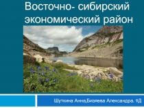 Восточно - сибирский экономический район
Шуткина Анна,Бизяева Александра. 9Д