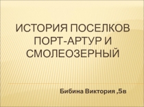 История поселков Порт-Артур и Смолеозерный