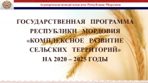 ГОСУДАРСТВЕННАЯ ПРОГРАММА
РЕСПУБЛИКИ МОРДОВИЯ
КОМПЛЕКСНОЕ РАЗВИТИЕ
СЕЛЬСКИХ