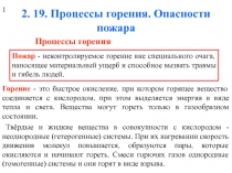 2. 19. Процессы горения. Опасности пожара