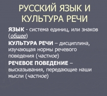 РУССКИЙ ЯЗЫК И КУЛЬТУРА РЕЧИ