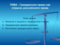 ТЕМА : Гражданское право как отрасль российского права