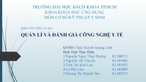 TRƯỜNG ĐAI HỌC BÁCH KHOA TP.HCM KHOA KHOA HỌC ỨNG DỤNG MÔN CƠ SỞ KỸ THUẬT Y SINH