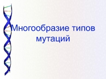 Многообразие типов мутаций