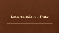 Restaurant industry in France