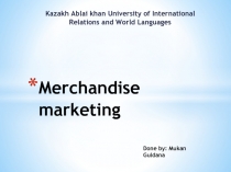 Merchandise marketing