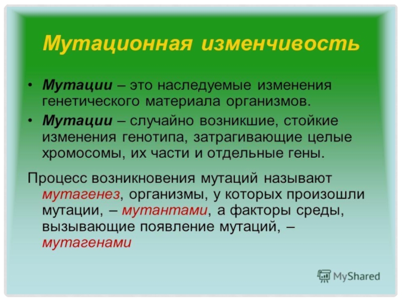 Реферат: Роль мутации в эволюции живого