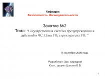 Кафедра: Безопасность Жизнедеятельности