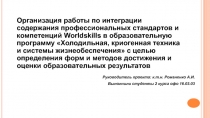 Организация работы по интеграции содержания профессиональных стандартов и