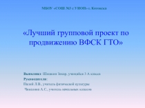 Лучший групповой проект по продвижению ВФСК ГТО