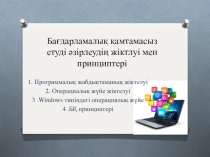 Бағдарламалық қамтамасыз етуді әзірлеудің жіктлуі мен принциптері
