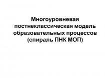 Многоуровневая постнеклассическая модель образовательных процессов (спираль ПНК