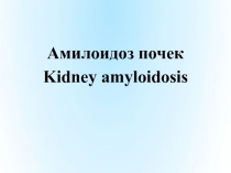 Амилоидоз почек Kidney amyloidosis