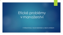 Etické problémy   v manažerství