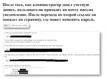 После того, как администратор завел учетную запись, пользователю приходит на