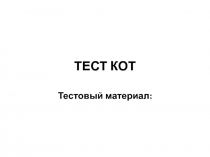 ТЕСТ КОТ