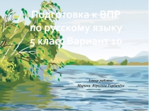 Подготовка к ВПР по русскому языку 5 класс Вариант 10
Автор работы:
Марина