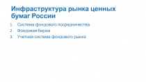 Инфраструктура рынка ценных бумаг России