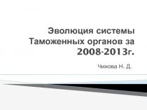 Эволюция системы Таможенных органов за 2008-2013г