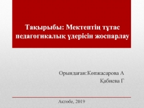 Та қырыбы : Мектептің тұтас педагогикалық үдерісін жоспарлау