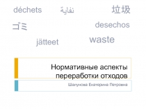 Нормативные аспекты переработки отходов
