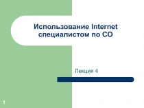 Использование Internet специалистом по СО