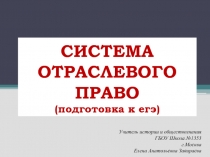 СИСТЕМА ОТРАСЛЕВОГО ПРАВО (подготовка к егэ )