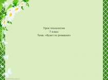 Урок технологии 3 класс Тема: Букет из ромашек