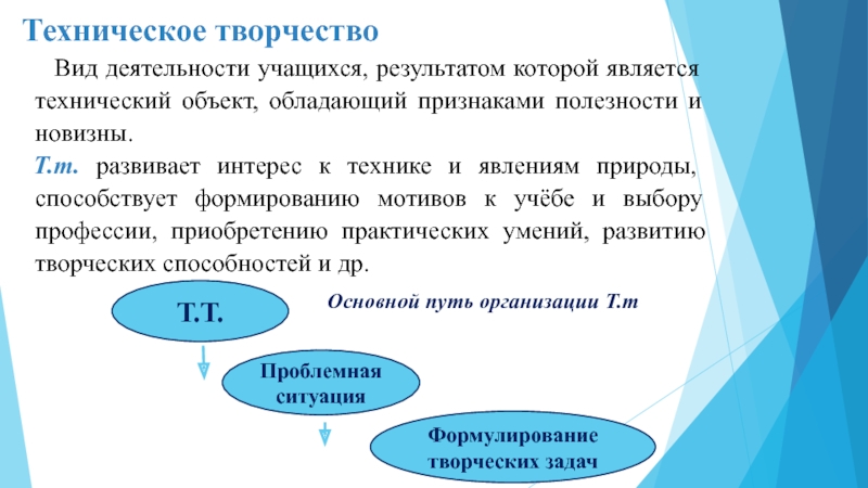 Являться техническим. Виды творческой деятельности учащихся. Техническое творчество учащихся. Признаки полезности проекта для организации. Виды искусства новизна технического решения.