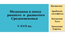 Медицина в эпоху раннего и развитого Средневековья