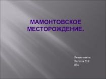 Мамонтовское месторождение