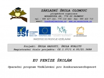 EU PENÍZE ŠKOLÁM
Operační program Vzdělávání pro konkurenceschopnost
ZÁKLADNÍ