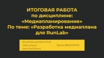 ИТОГОВАЯ РАБОТА
по дисциплине :  Медиапланирование 
По теме : Разработка