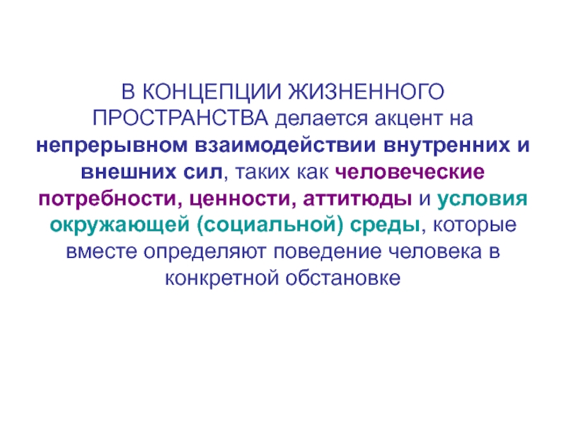 Жизненные концепции. Концепция жизненного пространства. Понятие жизненного пространства. Теория жизненного пространства. Концепция «жизненного пространства» к. Левина..